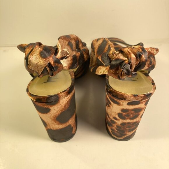 J Renee Leopard Print Open Toe Shoes Size 8M - Picture 6 of 7